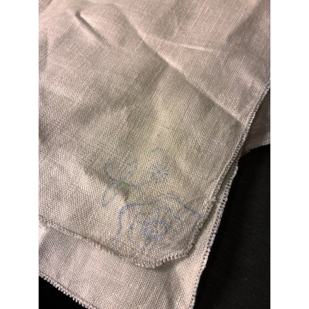 Unbranded Linen Napkins Unisex OS Beige Good Floral Embroidered Set of 4